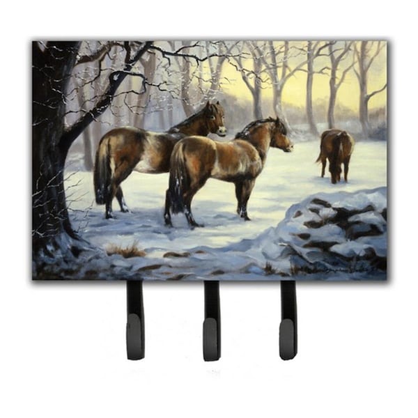 Micasa Horses in Snow by Daphne Baxter Leash or Key Holder MI252913 - main